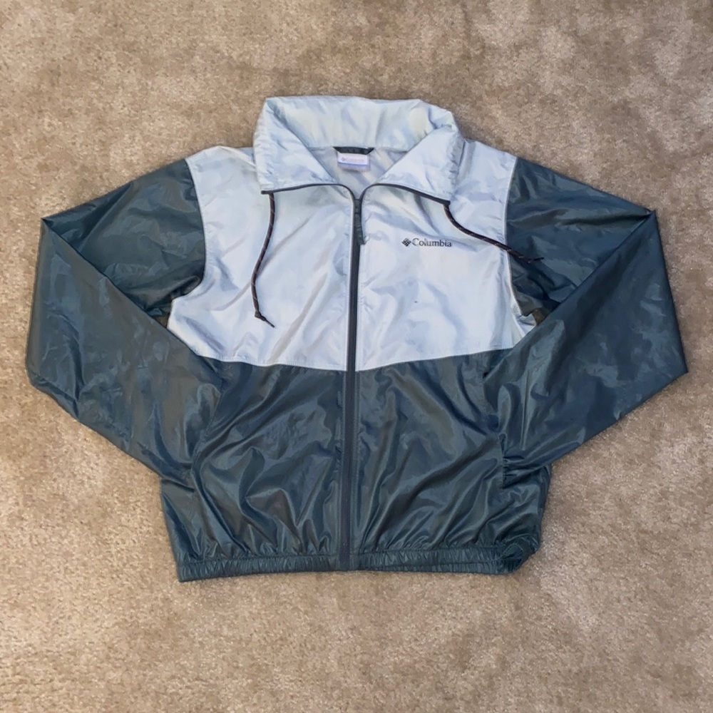 Ladies Zip-Up Size X-Small Columbia Windbreaker Mint And Jade Green